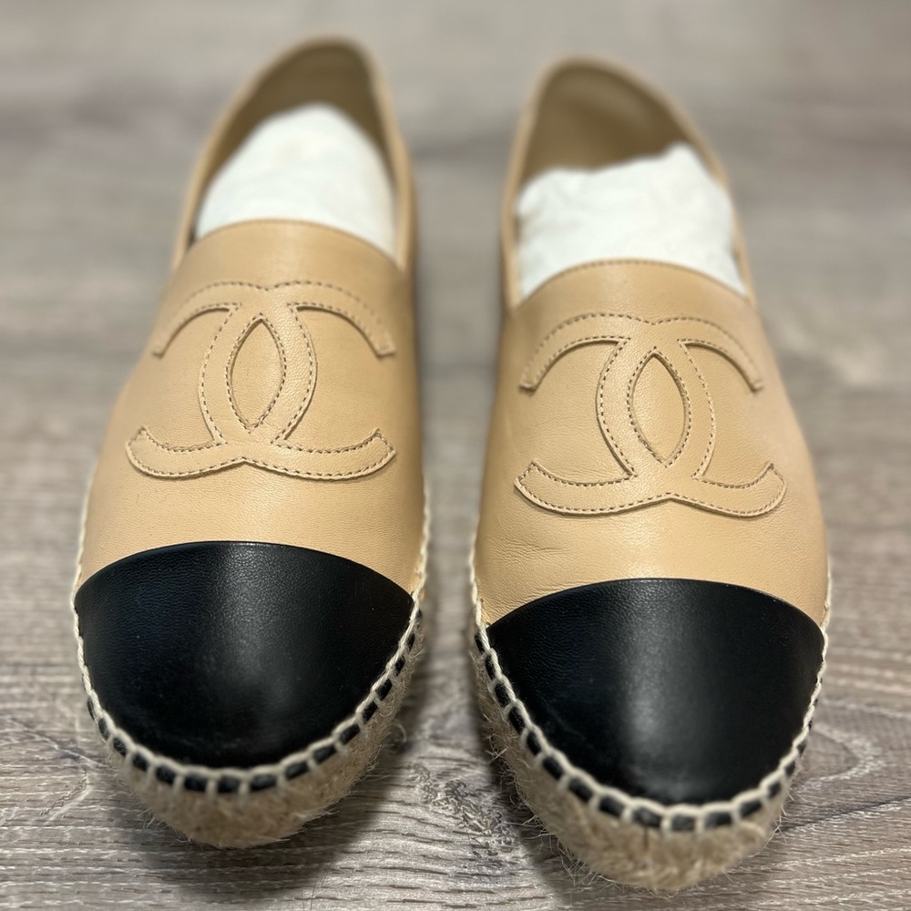 Chanel Espadrilles Black and Nude Shoes